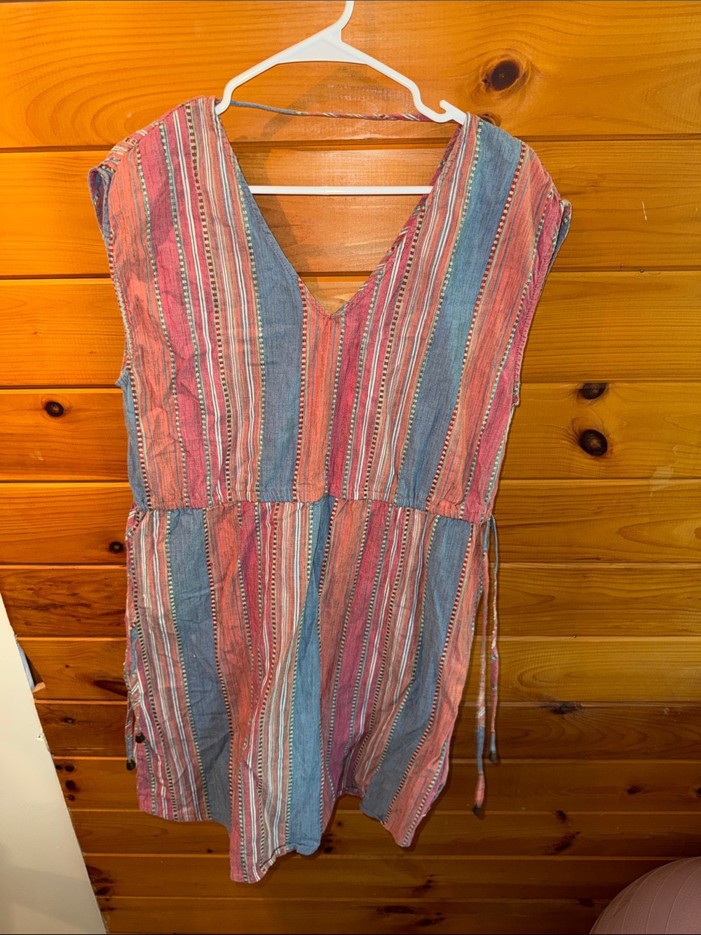 Universal Thread Striped Midi Dress in Pink and Blue